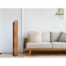 Kleine Stehleuchte KARUNI mit Naturholz, Höhe 120cm