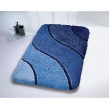 Kleine Wolke - Badteppich Wave marineblau, 70 x 120 cm Badteppich