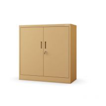Kleiner Aktenschrank C001B Aufbewahrungsschrank Büroschrank mit Flügeltüren Metallschrank Pulverbeschichtet Stahlblech Abschließbar 92,5 cm x 90 cm x