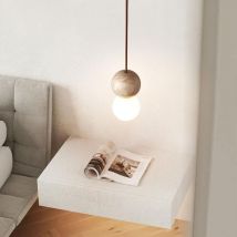 Kcvv - Kleiner Kronleuchter aus natürlichem gelbem Travertin im japanischen Wabi-Sabi-Stil, kreativer Kronleuchter für Bar, Restaurant, Eingang,