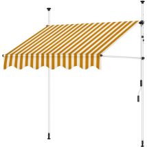 Mucola Klemmmarkise – 200 x 120 cm – Weiß und Orange – UV-Schutz – manuell ausfahrbar – langlebig – für Garten, Terrasse, Balkon