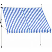 Mucola - Klemmmarkise Balkon Markise Sonnenschutz Terasse Fenstermarkise Balkonmarkise Sonnensegel Windschutz Balkon Rollo - 300 x 120 cm - Blau /