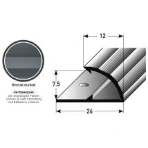 Klemmprofil / Einschubprofil 'Limerick' für Laminat, 7,5 mm Einfasshöhe, Aluminium eloxiert, gebohrt-silber-900