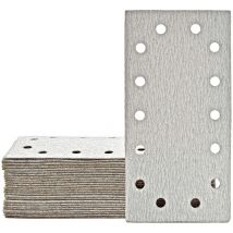 MioTools Shark Klett-Schleifblätter, 230 x 115 mm, 14-Loch, f. Schwingschleifer, Normalkorund (50 Stk.) K120