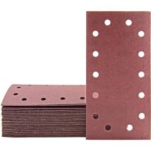 MioTools Fox Klett-Schleifblätter, 230 x 115 mm, 14-Loch, f. Schwingschleifer, Normalkorund (50 Stk.) K150