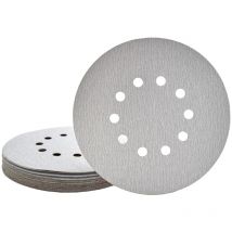 Shark Klett-Schleifscheiben, 225 mm, 10-Loch, f. Trockenbauschleifer, Normalkorund (25 Stk.) K240 - Miotools