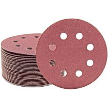 Fox Klett-Schleifscheiben, 115 mm, 8-Loch, f. Exzenterschleifer, Normalkorund (50 Stk.) K240 - Miotools
