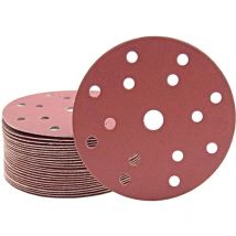Miotools - Fox Klett-Schleifscheiben, 150 mm, 15-Loch, f. Exzenterschleifer, Normalkorund (50 Stk.) K60