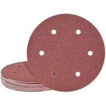 Fox Klett-Schleifscheiben, 225 mm, 6-Loch, f. Trockenbauschleifer, Normalkorund (10 Stk.) K24 - Miotools