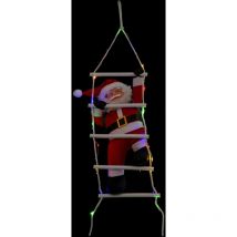 Weihnachtsmann mit Leiter, LED-Deko