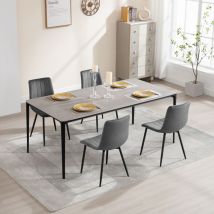 Klihome - 4er Set Esszimmerstühle Küchenstühle mit Samt Gepolstertem Sitz Polsterstuhl mit Rückenlehne Metallbeinen, für Küche, Esszimmer,