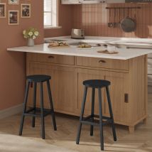 Barhocker 2er Set, Barstühle Küchenstühle, rund Tresenhocker mit Fußstütze, Küchenhocker mit Metallgestell, bis 150 kg belastbar, für Bar Kücheninsel