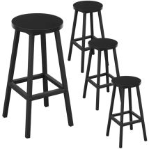 Barhocker 4er Set, Barstühle Küchenstühle, rund Tresenhocker mit Fußstütze, Küchenhocker mit Metallgestell, bis 150 kg belastbar, für Bar Kücheninsel