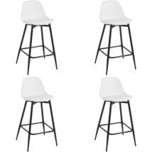 Klihome - Barhocker 4er Set, Küchenhocker mit Rückenlehne Fußstütze, Barstühle pp, Tresenhocker Bistrohocker mit Metallbeinen, für Küche Bars