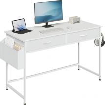 Klihome - Escritorio Moderno para pc para Oficina o Dormitorio 2 Cajones de Tela, 120x48x75cm