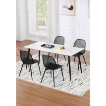 Esszimmerstühle 4er Set, Küchenstuhl Wohnzimmerstuhl mit Rückenlehne Metallbeinen, für Esszimmer Wohnzimmer, Schwarz - Klihome