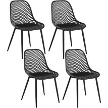 Klihome - Juego de 4 Sillas de Comedor, Sillas de Cocina de 4 Piezas, Sillas Auxiliares Modernas para Comedor, Sala de Estar, Negro