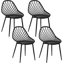Klihome - Lot de 4 Chaises Salle à Manger, Chaise Scandinave, Chaise en Coque, Chaise Plastique, Chaise de Cuisine, Dossier et Siège en pp, Pieds en