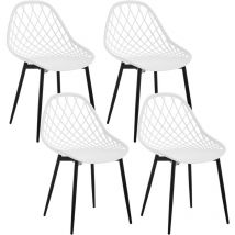 Klihome - Lot de 4 Chaises Salle à Manger, Chaise Scandinave, Chaise en Coque, Chaise Plastique, Chaise de Cuisine, Dossier et Siège en pp, Pieds en