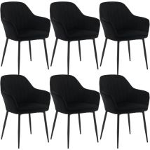 Klihome Set of 6 Velvet & Metal Legs Dining Chairs Accent home & restaurants, Black