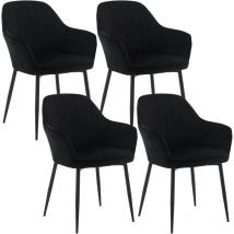 Klihome Set of 4 Velvet & Metal Legs Dining Chairs Accent home & restaurants, Black