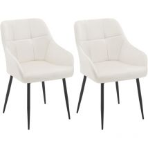 Klihome - Set of 2 Velvet Dining Chairs Accent home & restaurants, Cream