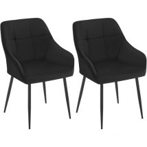 Klihome - Set of 2 Velvet Dining Chairs Accent home & restaurants, Black