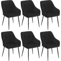 Klihome - Set of 6 Velvet Dining Chairs Accent home & restaurants, Black