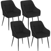 Klihome - Set of 4 Velvet Dining Chairs Accent home & restaurants, Black