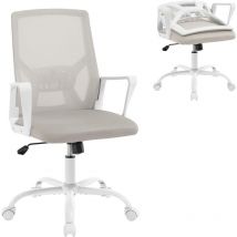 Klihome - Silla de oficina Presidencial Ejecutiva Giratoria Transpirable Gris Claro