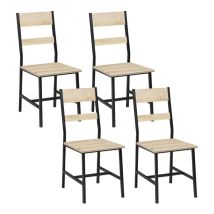Klihome - Sillas de comedor, 4 piezas, roble claro