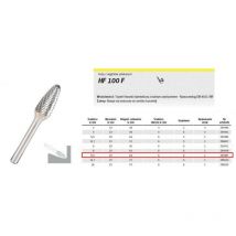 Klingspor - 295987 Fresas de Metal Duro, hf 100 f, 6 Dentado, 6 mm Diámetro del Vástago, 9.6 mm x 19 mm x 64 mm