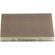 Esponja abrasiva Klingspor SW501, 123x96x12,5mm, grano 80, para lijado medio, ideal para trabajos en madera, metal y pintura, alta durabilidad y