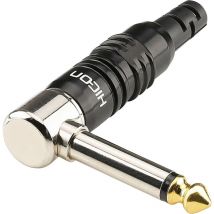 HI-J63MA07 Klinken-Steckverbinder 6.35 mm Stecker, gewinkelt Polzahl: 2 Mono Schwarz 1 St. - Hicon