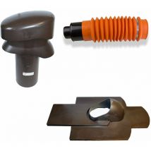 Klöber-Set11 Dachentlüftung DN100 Braun Biberschwanz Lüftungziegel