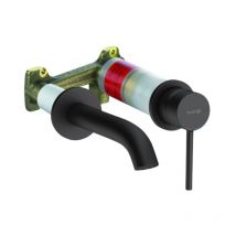 Kludi - bozz Concealed 2-hole wall-mounted basin mixer kit, Matt black + Concealed body for 2-hole basin mixer (382443976-C)