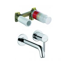 Kludi - bozz Einbauset 2-Loch-Wand-Waschtischmischer, Chrom + Unterputzkörper für 2-Loch-Waschtischmischer (382450576-set)