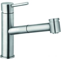 Kludi Steel - Miscelatore da lavello con doccetta estraibile, acciaio spazzolato 44851F860