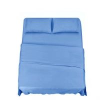 Set Lenzuola Completo Letto Matrimoniale Blu Cobalto, Lenzuolo Sotto Con Angoli + Lenzuolo Sopra + 2 Federe - Klulk