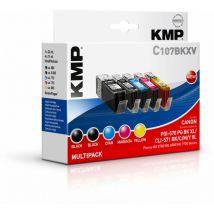 KMP - C107BKXV - Encre à pigments - Noir - Cyan - Magenta - Jaune - Canon - pixma MG5750 - MG5751 - MG5752 - MG5753 pixma MG6850 - MG6851 - MG6852