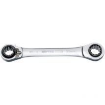 HEYTEC 4 in 1 Knarrenringschlüssel – Chrom-Vanadium-Stahl – Ringdurchmesser 10mm, 13mm, 17mm, 19mm – 72 Zähne – 251mm