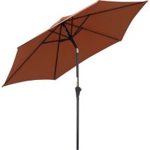 Knickschirm Sonnenschirm Gartenschirm Marktschirm Mit Handkurbel Alu 180/m2 Polyester Stahl Kaffee Ø2,6 X 2,35 M