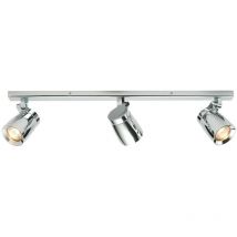 Endon Knight - 3 Light Bathroom Adjustable Spotlight Chrome, Clear Glass IP44, GU10
