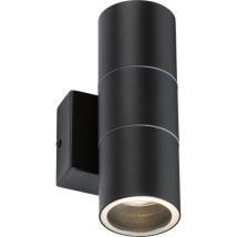 Knightsbridge 230V IP54 GU10 Up and Down Wall Light - Black - OWALL02BK
