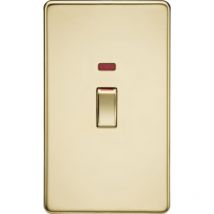 45A 2G DP-Schalter mit Neon – poliertes Messing – SF82MNPB - Knightsbridge