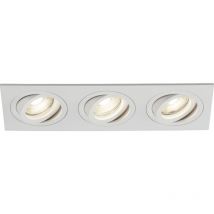 Knightsbridge - Ambar Tri Tilt Square Downlight Blanc - AMA3TSW