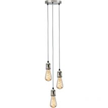 Knightsbridge - calla - 230V E27 Vintage 3-flammige Pendelleuchte - Gebürstetes Chrom - CALVI3PBC