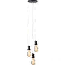 Knightsbridge - calla - 230V E27 Vintage 3-flammige Pendelleuchte - Mattschwarz - CALVI3PMB
