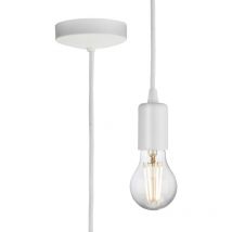 Knightsbridge - Conjunto Colgante Contemporáneo E27 1,8m - Blanco Mate 230V IP20 80W