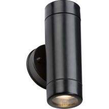 Knightsbridge EAMON – 230 V IP54 GU10 Polycarbonat Up/Down Wandleuchte – Schwarz – EA2BK
